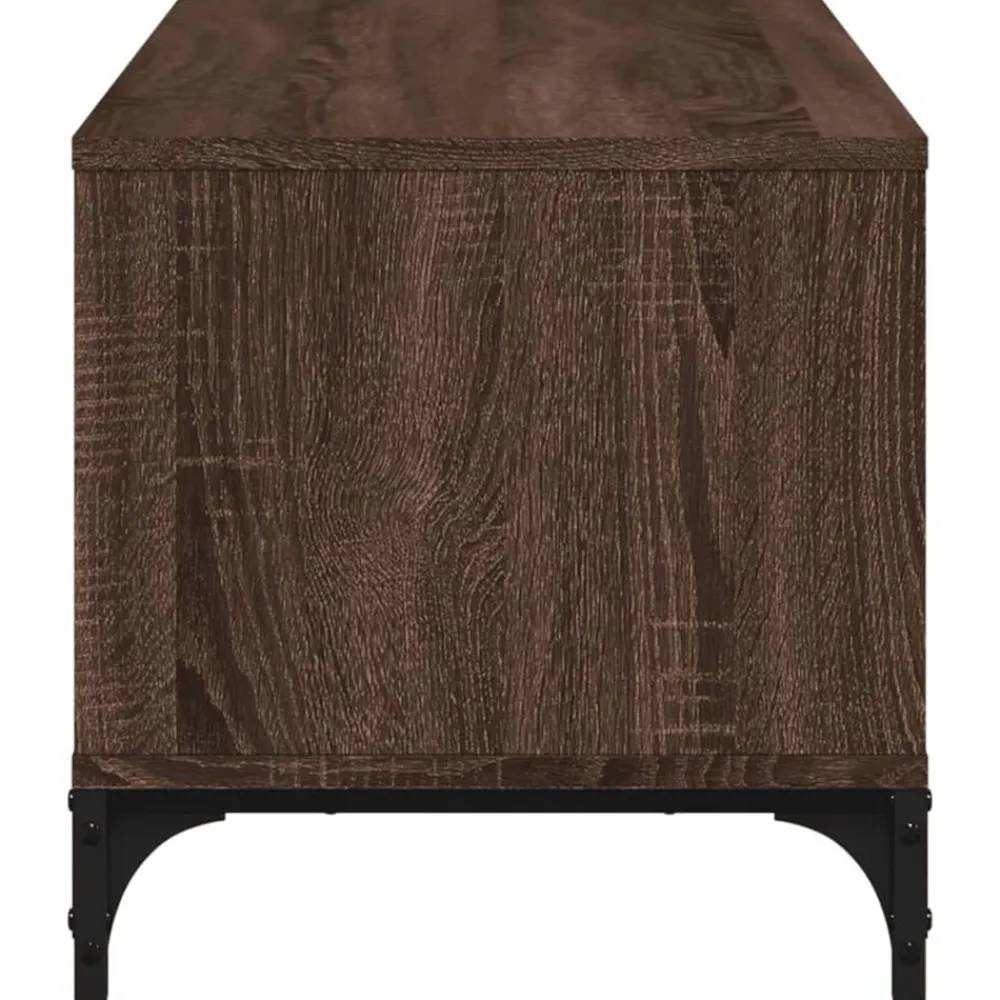 vidaXL Muebles Tv-Mueble de TV madera de ingeniería y acero marrón 102x40x41 cm