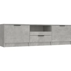 vidaXL Muebles Tv-Mueble de TV madera contrachapada gris hormigón 140x35x40 cm
