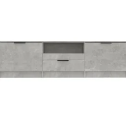vidaXL Muebles Tv-Mueble de TV madera contrachapada gris hormigón 140x35x40 cm