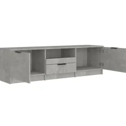 vidaXL Muebles Tv-Mueble de TV madera contrachapada gris hormigón 140x35x40 cm