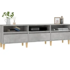 vidaXL Mueble de TV madera contrachapada gris hormigón 150x30x44,5 cm Gris hormig&oacute;n Discount