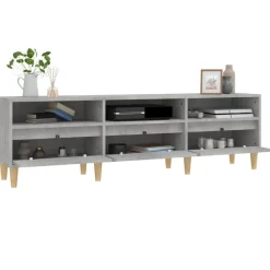 vidaXL Mueble de TV madera contrachapada gris hormigón 150x30x44,5 cm Gris hormig&oacute;n Discount