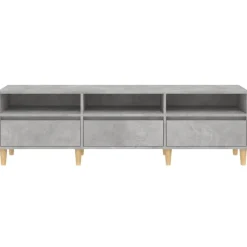 vidaXL Mueble de TV madera contrachapada gris hormigón 150x30x44,5 cm Gris hormig&oacute;n Discount