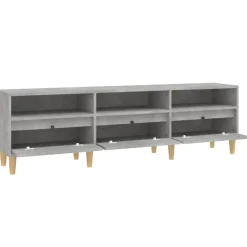 vidaXL Mueble de TV madera contrachapada gris hormigón 150x30x44,5 cm Gris hormig&oacute;n Discount