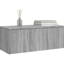 vidaXL Mueble de TV madera contrachapada 80x34x30 cm Gris sonoma New