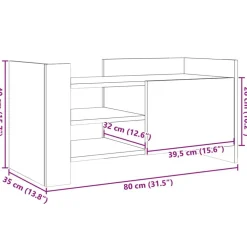 vidaXL Muebles Tv-Mueble de TV madera ingeniería roble 80x35x40 cm