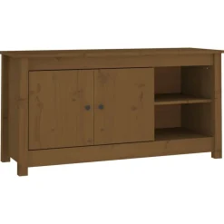 vidaXL Mueble de TV madera maciza de pino marrón miel 103x36,5x52 cm Marrón miel Clearance