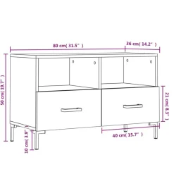 vidaXL Mueble de TV madera contrachapada blanco brillo 80x36x50 cm Blanco brillante Outlet