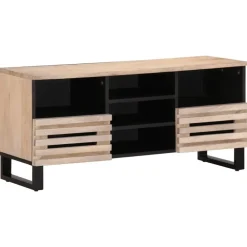 vidaXL Mueble de TV madera maciza de mango 100x34x46 cm Marr&oacute;n claro Discount