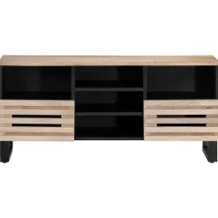 vidaXL Mueble de TV madera maciza de mango 100x34x46 cm Marr&oacute;n claro Discount