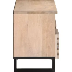 vidaXL Mueble de TV madera maciza de mango 100x34x46 cm Marrón claro Discount