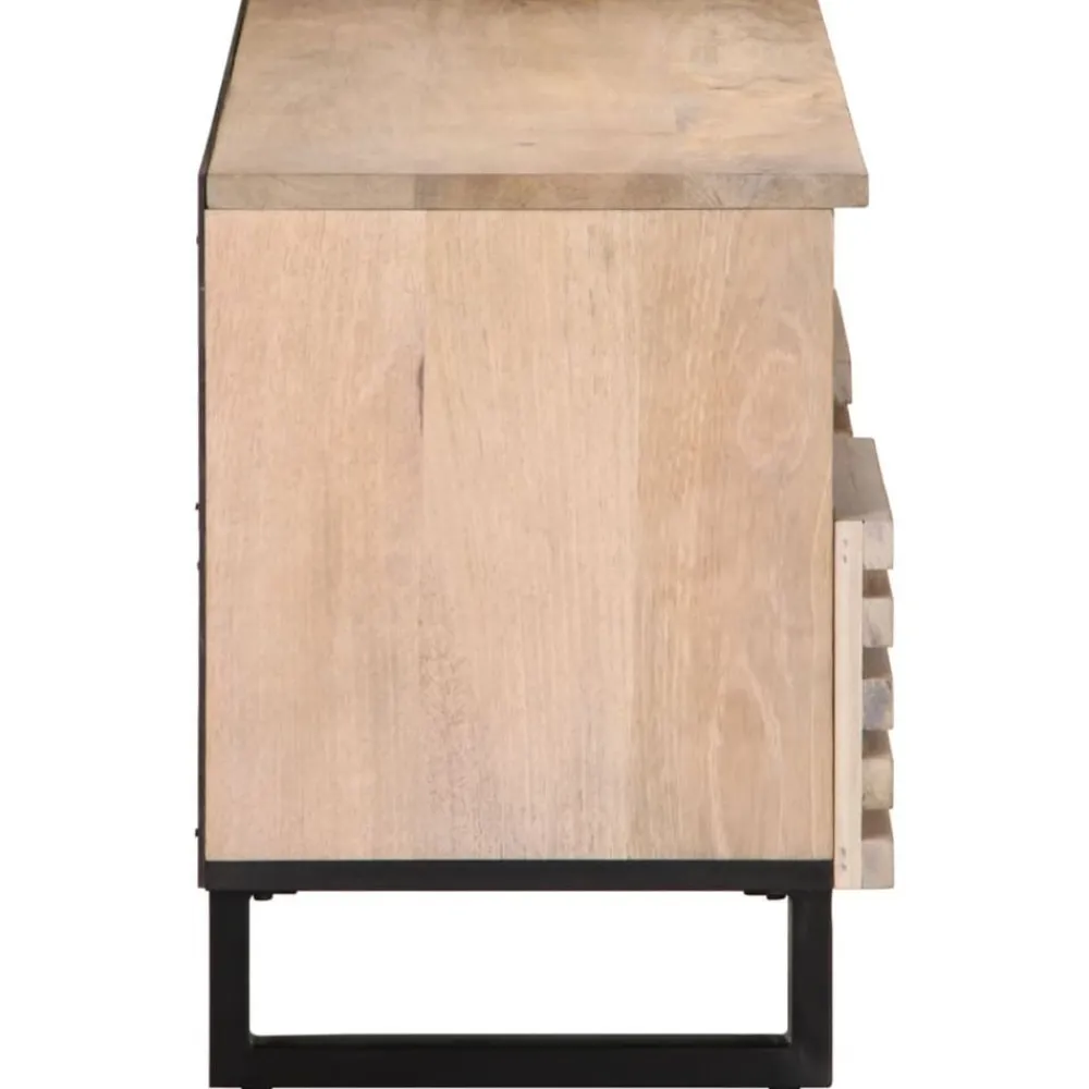 vidaXL Mueble de TV madera maciza de mango 100x34x46 cm Marrón claro Discount