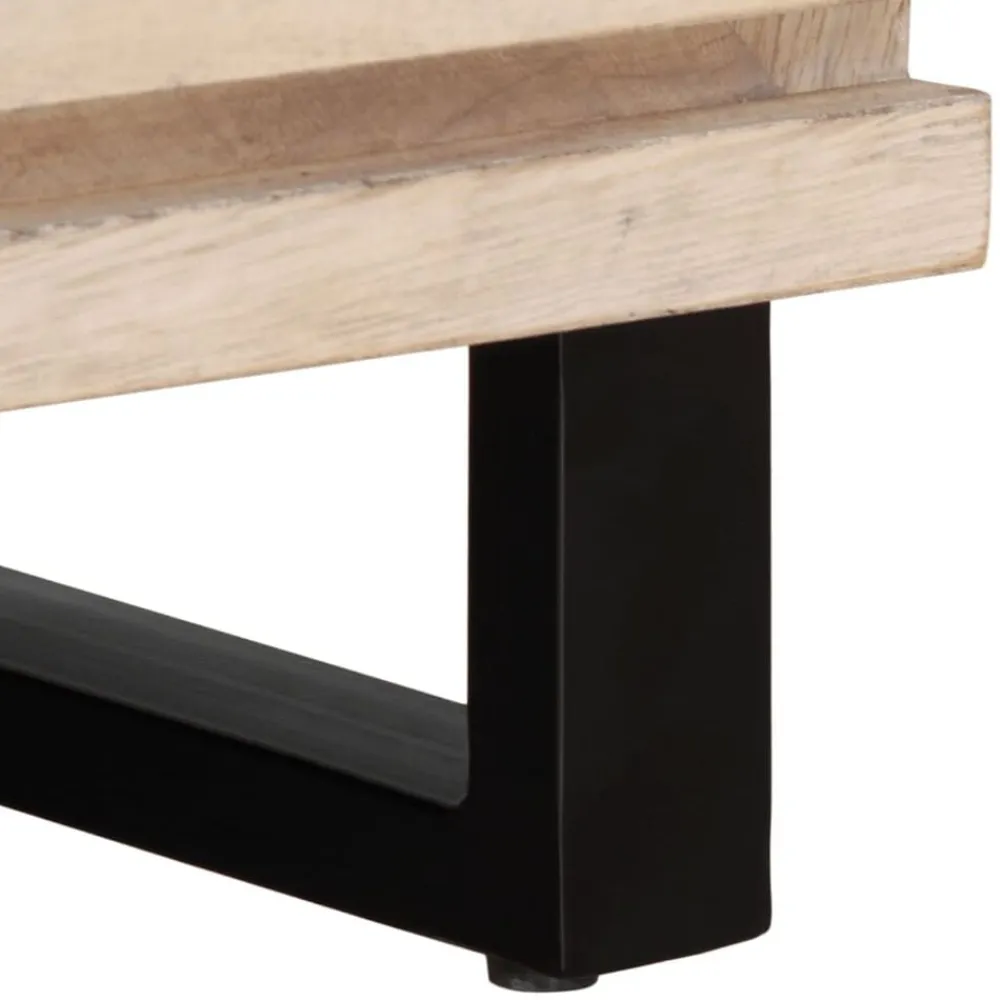 vidaXL Mueble de TV madera maciza de mango 100x34x46 cm Marrón claro Discount