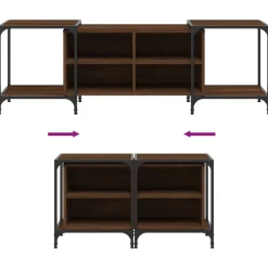 vidaXL Muebles Tv-Mueble de TV madera de ingeniería marrón roble 153x37x50 cm