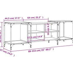 vidaXL Muebles Tv-Mueble de TV madera de ingeniería marrón roble 153x37x50 cm