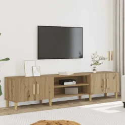 vidaXL Mueble de TV madera de ingeniería 180x31,5x40 cm Roble artisan Clearance