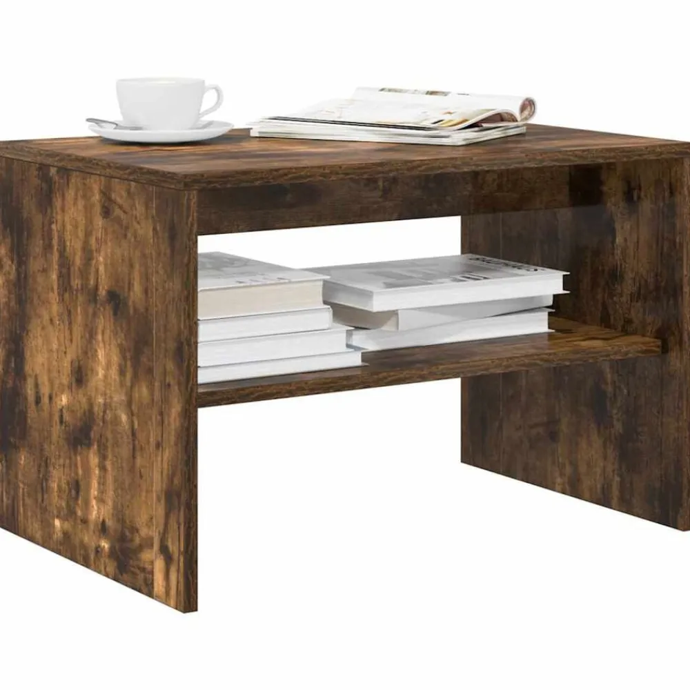vidaXL Mueble de TV madera de ingeniería 60x40x40 cm Roble ahumado New