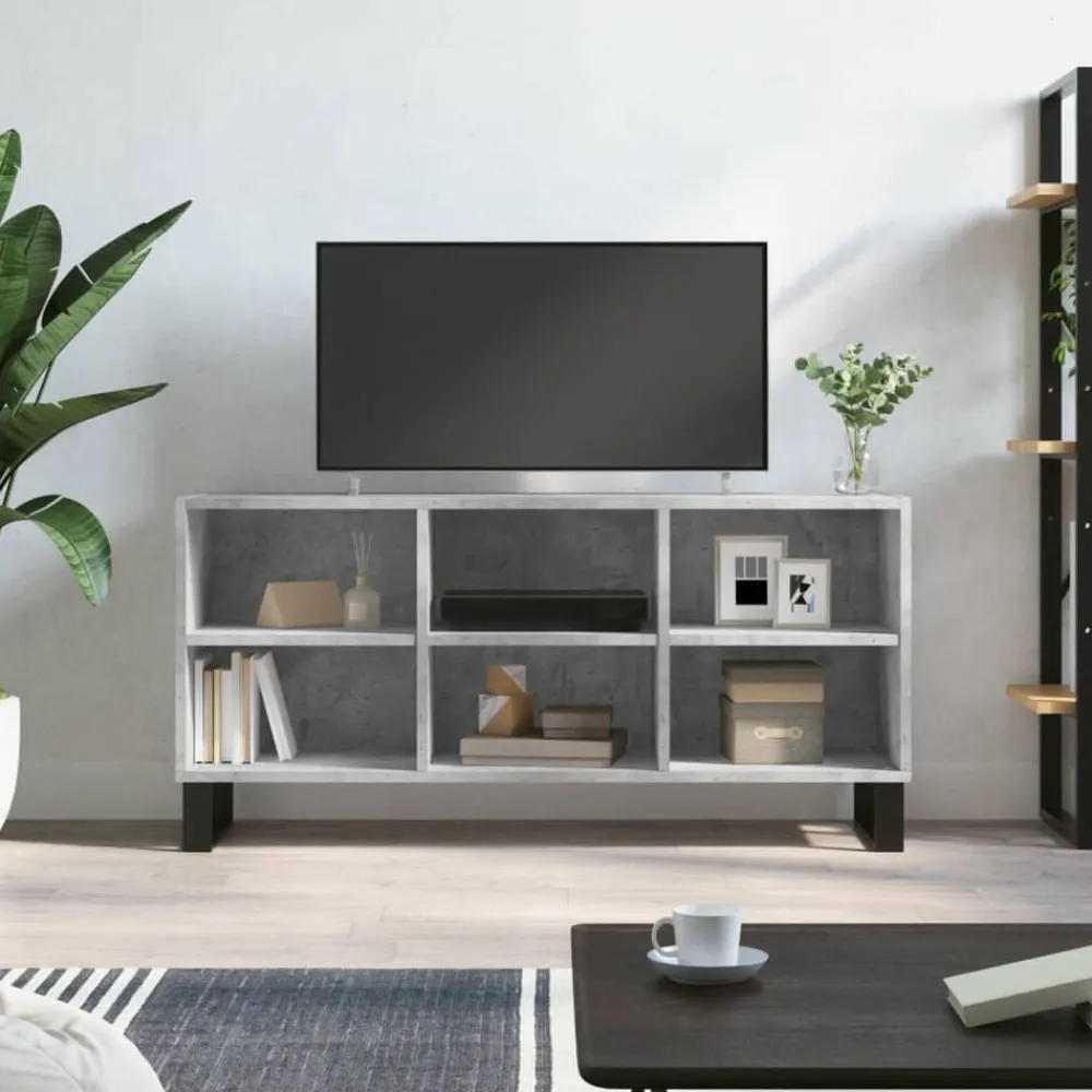 vidaXL Mueble de TV madera de ingeniería gris hormigón 103,5x30x50 cm Gris hormigón Sale