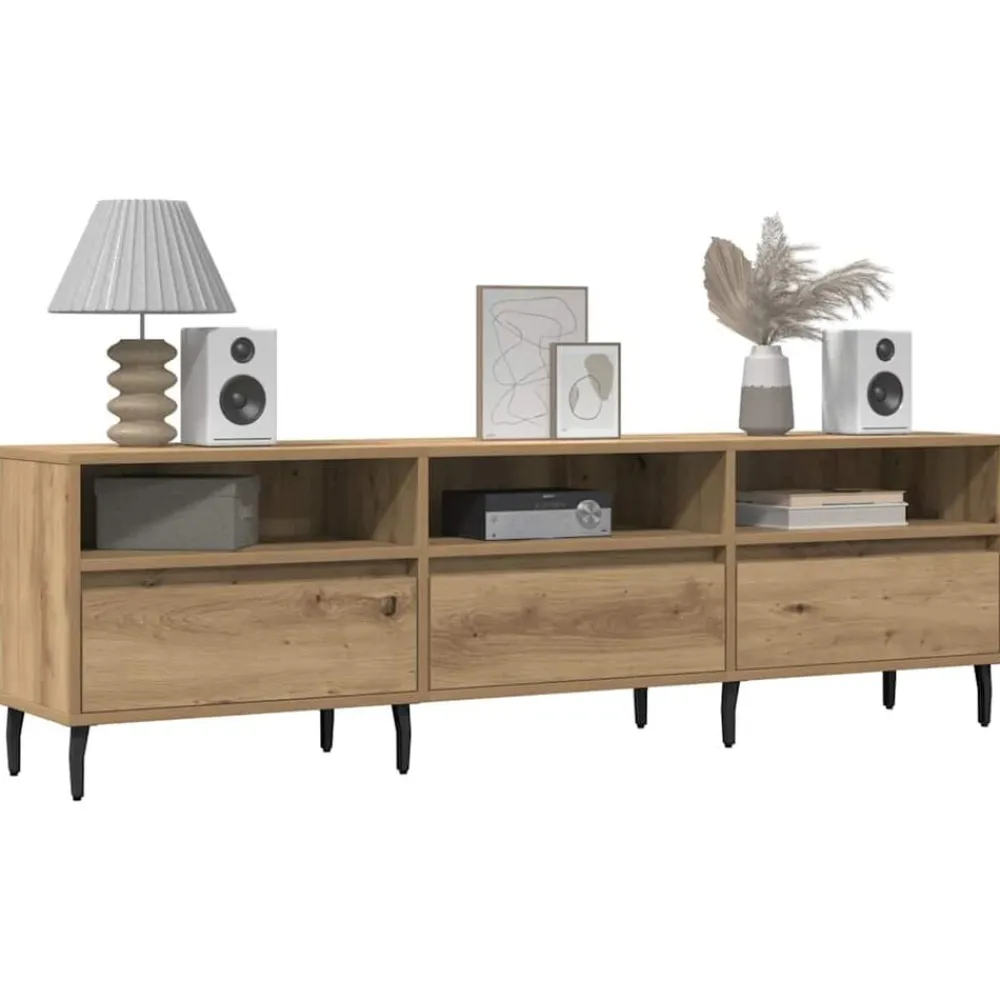 vidaXL Mueble de TV madera de ingeniería 150x30x44,5 cm Roble artisan Discount