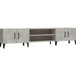 vidaXL Mueble de TV madera contrachapada gris hormigón 180x31,5x40 cm Gris hormig&oacute;n Discount