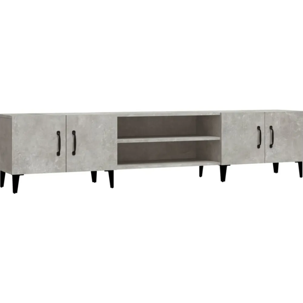 vidaXL Mueble de TV madera contrachapada gris hormigón 180x31,5x40 cm Gris hormigón Discount