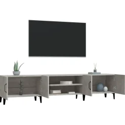 vidaXL Mueble de TV madera contrachapada gris hormigón 180x31,5x40 cm Gris hormigón Discount
