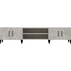 vidaXL Mueble de TV madera contrachapada gris hormigón 180x31,5x40 cm Gris hormigón Discount