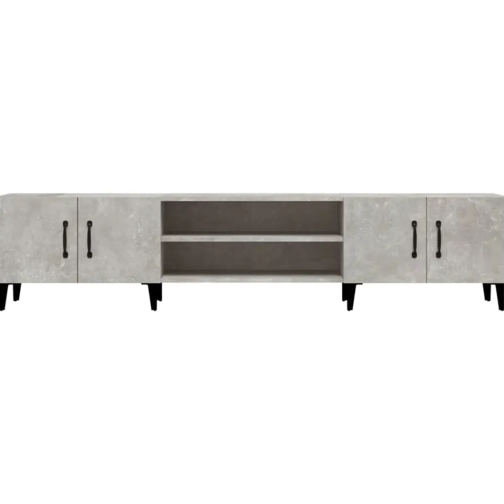 vidaXL Mueble de TV madera contrachapada gris hormigón 180x31,5x40 cm Gris hormigón Discount