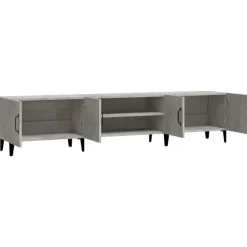 vidaXL Mueble de TV madera contrachapada gris hormigón 180x31,5x40 cm Gris hormigón Discount