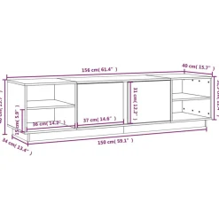 vidaXL Muebles Tv-Mueble de TV madera maciza de pino 156x40x40 cm