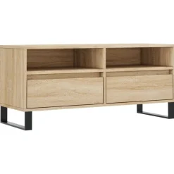 vidaXL Mueble de TV madera contrachapada 100x34,5x44,5 cm Roble Sonoma Clearance