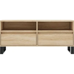 vidaXL Mueble de TV madera contrachapada 100x34,5x44,5 cm Roble Sonoma Clearance
