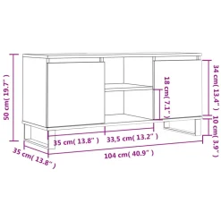 vidaXL Mueble de TV madera de ingeniería 104x35x50 cm Gris sonoma Discount