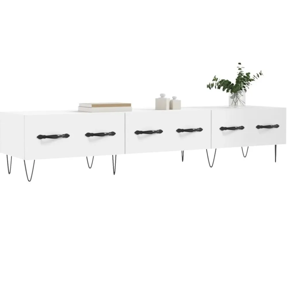 vidaXL Mueble de TV madera de ingeniería 150x36x30 cm Blanco Discount