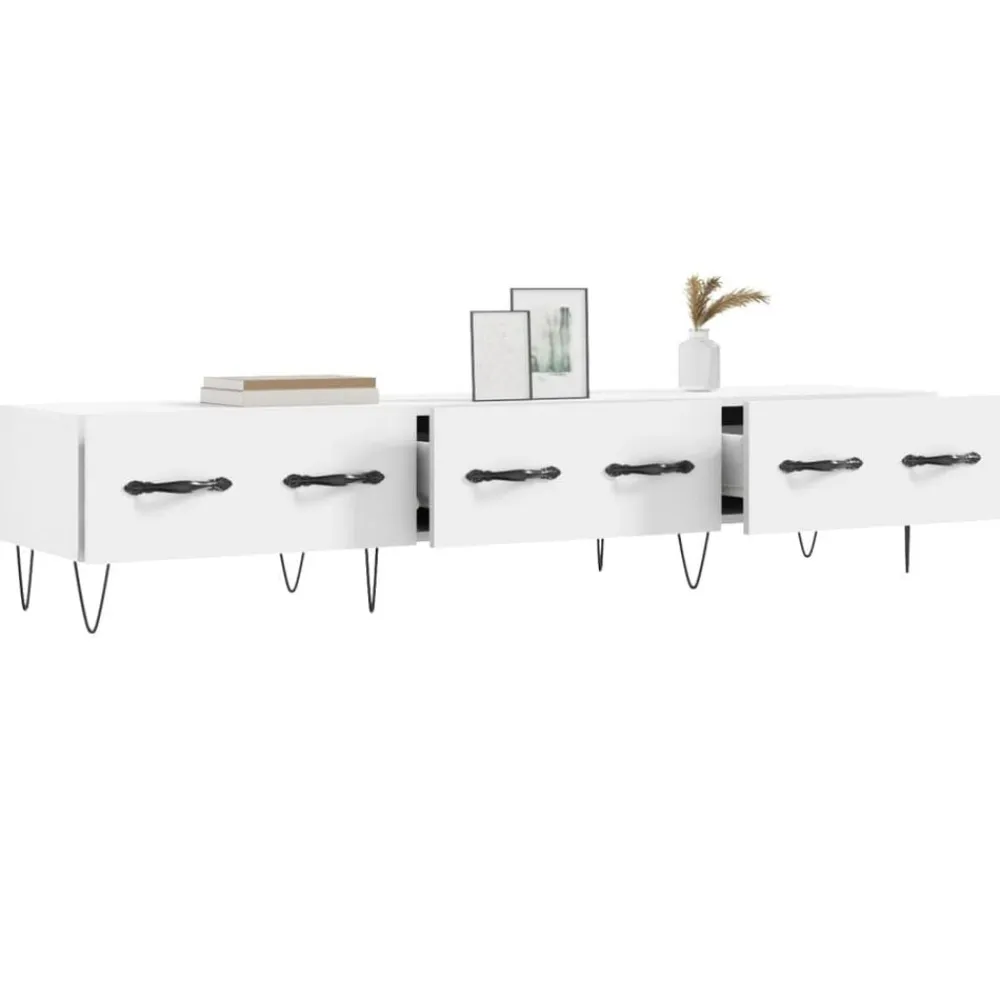vidaXL Mueble de TV madera de ingeniería 150x36x30 cm Blanco Discount