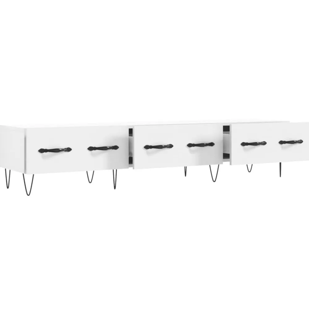 vidaXL Mueble de TV madera de ingeniería 150x36x30 cm Blanco Discount
