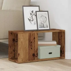 vidaXL Estanterías-Mueble de TV madera de ingeniería envejecida 60x24x32 cm