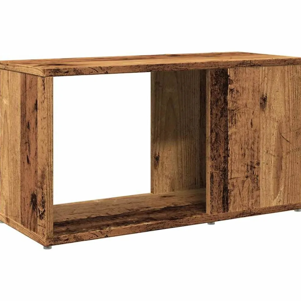 vidaXL Estanterías-Mueble de TV madera de ingeniería envejecida 60x24x32 cm