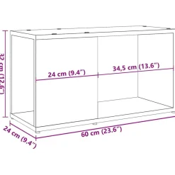 vidaXL Estanterías-Mueble de TV madera de ingeniería envejecida 60x24x32 cm