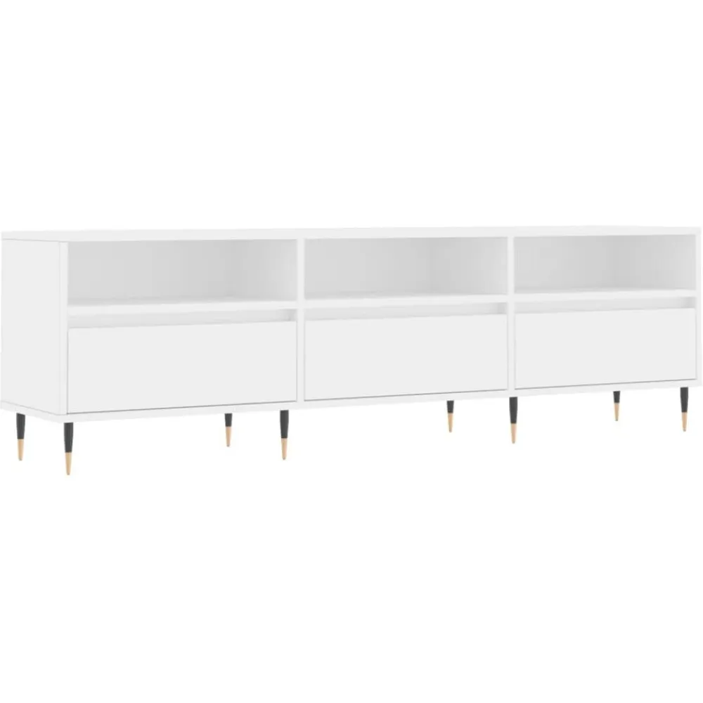 vidaXL Mueble de TV madera contrachapada 150x30x44,5 cm Blanco Online