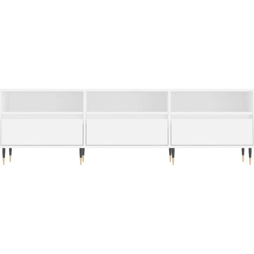 vidaXL Mueble de TV madera contrachapada 150x30x44,5 cm Blanco Online