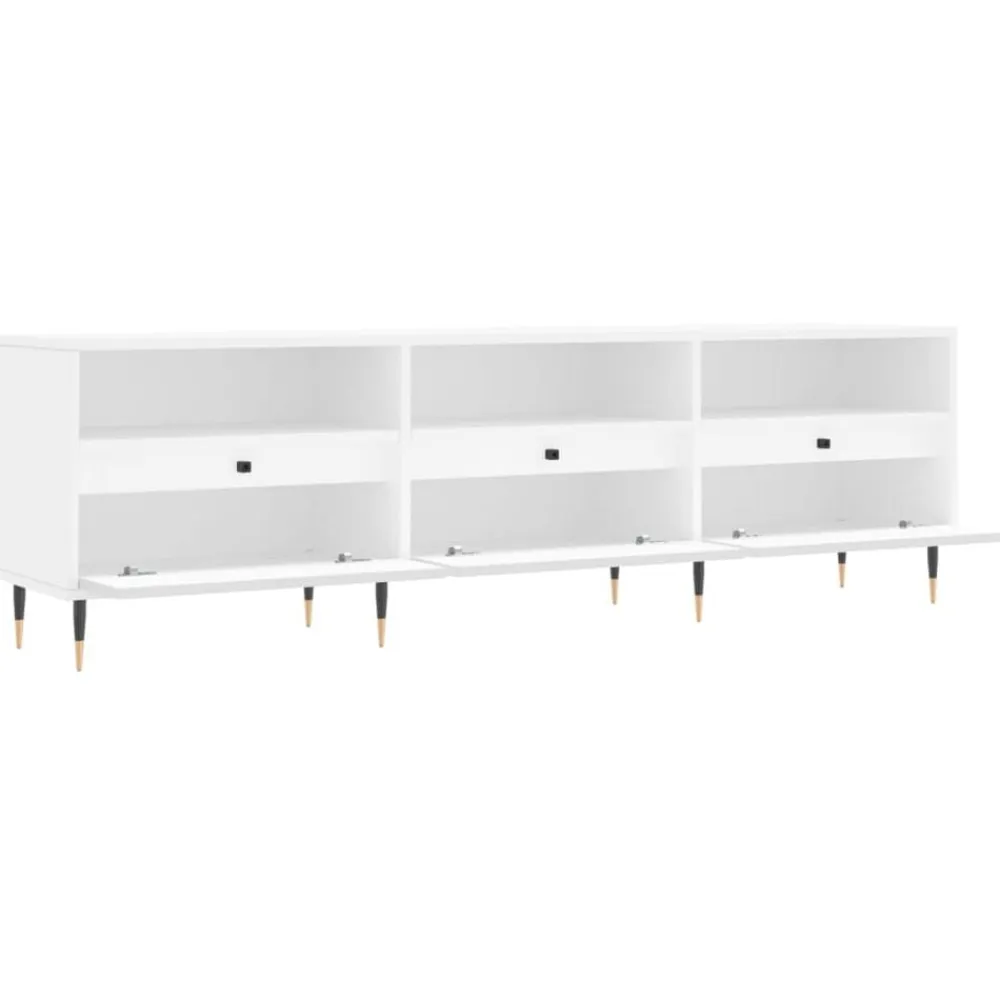 vidaXL Mueble de TV madera contrachapada 150x30x44,5 cm Blanco Online
