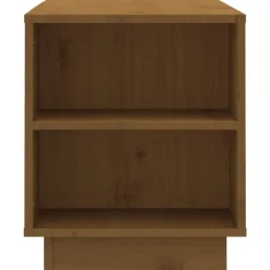 vidaXL Mueble de TV madera maciza de pino marrón miel 110x35x40,5 cm Marrón miel Online