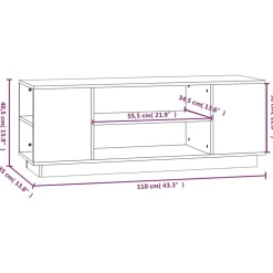vidaXL Mueble de TV madera maciza de pino marrón miel 110x35x40,5 cm Marrón miel Online