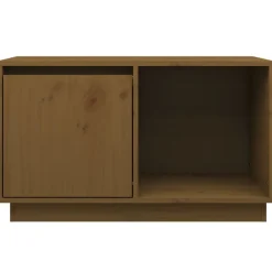 vidaXL Mueble de TV madera maciza de pino marrón miel 74x35x44 cm Marrón miel Outlet
