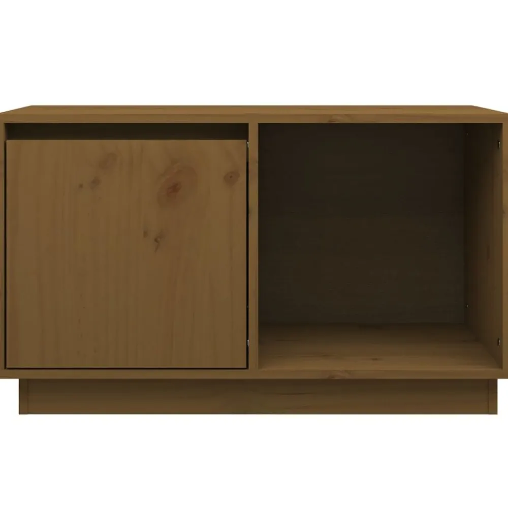 vidaXL Mueble de TV madera maciza de pino marrón miel 74x35x44 cm Marrón miel Outlet