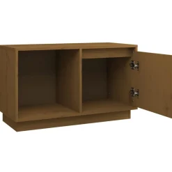 vidaXL Mueble de TV madera maciza de pino marrón miel 74x35x44 cm Marrón miel Outlet