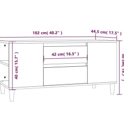 vidaXL Mueble de TV madera contrachapada gris hormigón 102x44,5x50 cm Gris hormigón