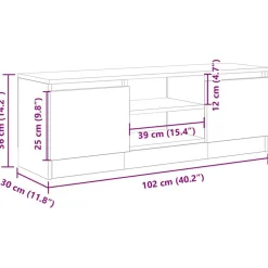 vidaXL Muebles Tv-Mueble de TV madera de ingeniería 102x30x36 cm