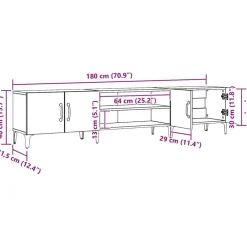 vidaXL Muebles Tv-Mueble de TV madera de ingeniería roble artisian 180x31,5x40 cm